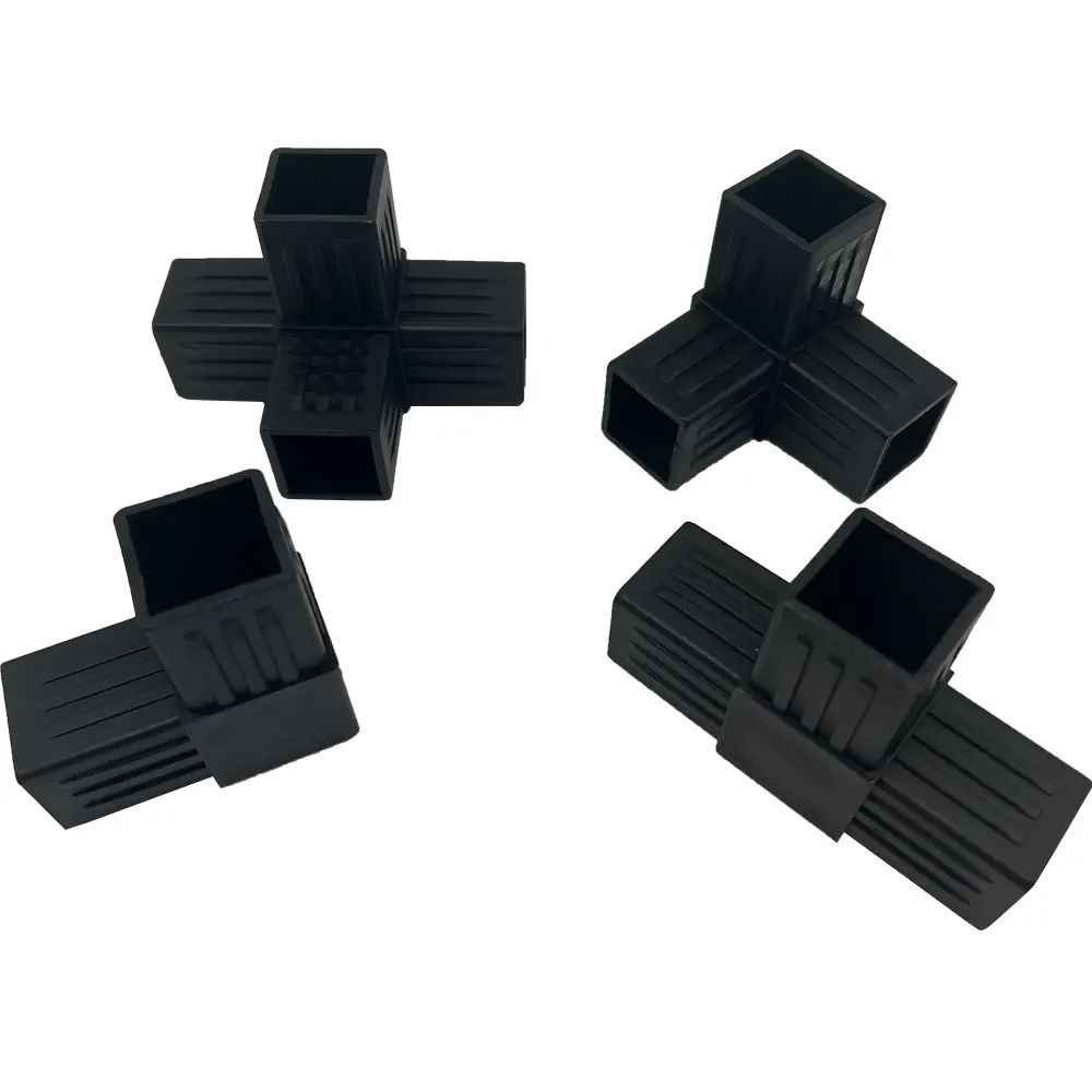 Siyah veya özelleştirilmiş renkler alüminyum kare boru eklem Pvc parçaları için 30*30Mm kare tüp konektörü