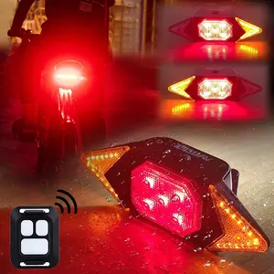 USB נטענת mtb זנב אור אלחוטי שלט רחוק אופני מחוון אחורי אור עמיד למים אופניים הפעל אות אור