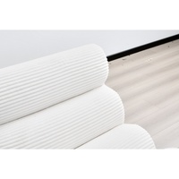 Nouveau design moderne, canapé d'angle confortable et extensible en tissu compressé, blanc et gris, pour salon et appartement
