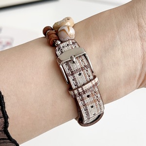 Bracelet de montre en cuir perlé BEEFLYPOWER avec bracelet décoratif animal mignon pour <span class=keywords><strong>Apple</strong></span> pour Xiaomi, bracelet de montre pour femme - Product Image 4