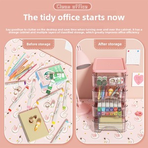 Pp Đa Chức Năng Bàn Tổ Chức Tiêm Nhựa Hộp Lưu Trữ Luân Công Suất Có Thể Gập Lại Acrylic Trang Điểm Tủ Cho Văn Phòng - Product Image 5