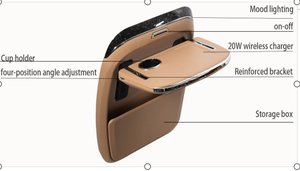 Accesorios Multifuncionales para Estación de Trabajo para Portátil Venza Grand con Portavasos Giratorio (2006-2012) - Product Image 5