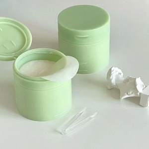 180mlplastic PP mỹ phẩm lọ kem trắng Jar với lật Top cap cơ thể trên khuôn mặt chà mực miếng bông <span class=keywords><strong>container</strong></span> với Tweezer muỗng - Product Image 3