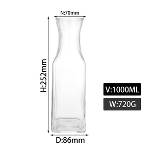 Bouteille en verre transparente réutilisable de 1000 ml pour café froid, <span class=keywords><strong>carafe</strong></span> pour boissons et jus, <span class=keywords><strong>avec</strong></span> étiquette en tableau noir, pour usage domestique - Product Image 6
