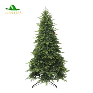 Оптовая продажа, искусственная зеленая Рождественская елка из ПВХ ручной работы 210 см с белым снегом, новогодняя Рождественская елка
