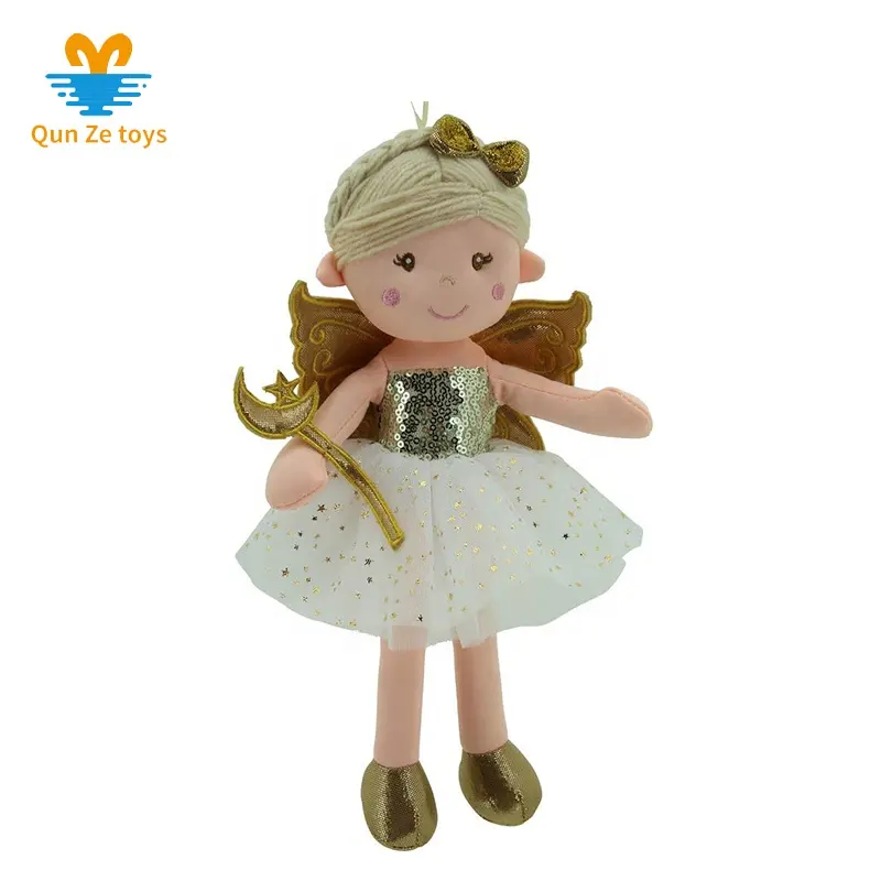 Factory Custom New Popular Mini ELF with Wings Stuffed Black Doll Girl Gift Plush Fairy Doll