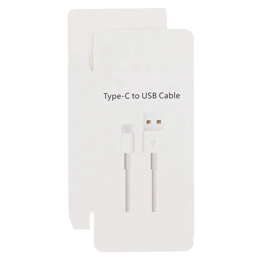 Paper Retail Package Box Verpackung für Micro USB Typ C 8-poliges Ladekabel Handy-Datenleitung Ladekabel mit Auf hänge loch