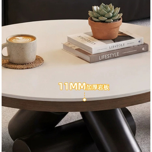 Set di Tavolini <span class=keywords><strong>da</strong></span> Caffè Rotondi Geometrici Minimalisti Italiani, Tavolo Centrale Moderno di Lusso per Soggiorno, Appartamenti di Piccole Dimensioni - Product Image 2