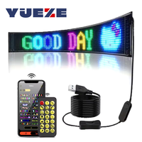 Panneau matriciel LED RVB Publicité roulante Enseigne LED USB 5V avec logo programmable à distance Lumière pour voiture Magasins Bureaux Restaurants