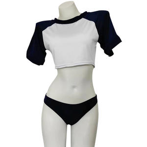 Lencería Sexy <span class=keywords><strong>Serie</strong></span> Agua Uniforme Escolar Conjunto de Dos Piezas Camisa y Bragas Azul y Blanco - Product Image 1