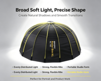 Diffuseur Beauty Dish pliable en alliage d'aluminium TRIOPO KL-105 105CM // Compatible avec monture Bowens pour studio