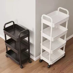 Large Plastic Trolley 3 Floors Movable <b>Storage</b> <b>Cart</b> For Kitchen Bedroom Home Organization Flexible Design Rectangle Shape - Product Image 2