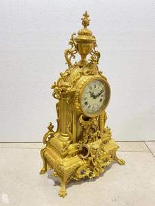 Reloj de Mesa Mecánico de Latón Estilo Imperial Italiano, Vintage, con Movimiento <span class=keywords><strong>Boulle</strong></span>, para Colección y Decoración del Hogar - Product Image 3