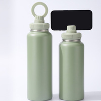 Bouteille d'eau magnétique Thermo Magsafe avec logo personnalisé, bouteille à boisson magnétique 1L en acier inoxydable isolée, bouteille d'eau de sport avec support pour téléphone