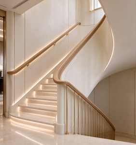 Barandilla Moderna de Madera de Roble con Ranura de 32 mm para Proyectos de Villas y Hoteles, Balaustrada Interior, Venta al Por Mayor - Product Image 3