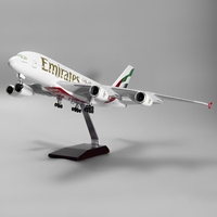 Modèle d'avion en résine ABS LED Airbus A380 Emirates Airlines, nouvelle livraison, taille 46 cm, échelle 1/160, support d'affichage, décoration de la maison, cadeau