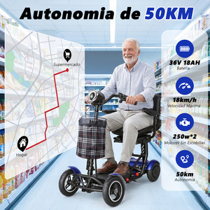 Scooter de Movilidad Plegable de Cuatro Ruedas, Impermeable, Motor sin Escobillas, Alcance de 40-50 km, Velocidad de 18 km/h, Batería de Litio, Aleación de Aluminio, 120 kg - Product Image 2