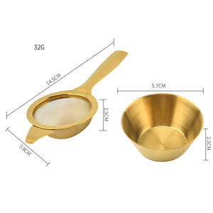 Setaccio per Matcha in Oro, Colino per Tè in Acciaio Inox 304, Setaccio Fine per Matcha con Manico Lungo e <span class=keywords><strong>Ciotola</strong></span> Raccogligocce - Product Image 6