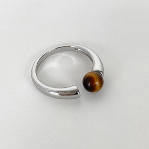 S925 Pure <b>Silver</b> Minimalist Tiger Eye Stone <b>Ring</b> for Women Vintage Style Niche Design <b>Adjustable</b> Inlay Setting Licensed Private - Product Image 5