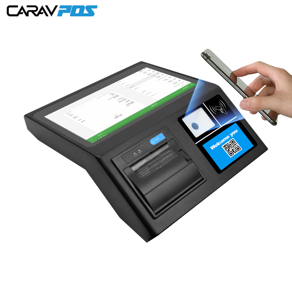 11.6Inch Touch POS System Windows 11 I5 Android Built-in Receipt Printer Auto Scan NFC Mobile Food Cart POS Solution