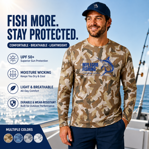 Chemise de soleil performante à manches longues UPF50+ pour la pêche, personnalisable avec impression par sublimation - Product Image 1