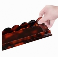 Ensemble de supports et pousseurs de Mahjong en acrylique de luxe américain, motif écaille de tortue, design ondulé magnétique festonné, 17,5 et 20 pouces, MOQ 1