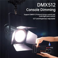 Projecteur LED Fresnel professionnel JIXIO 100W DMX512 CRI97 Zoom manuel Bi-couleur 3200K-5600K Lentille 175mm Gradation 0-100% Alliage d'aluminium