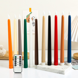 Pin hoạt động Flameless Candle Lights với 10-Key từ xa, nhấp nháy <span class=keywords><strong>LED</strong></span> 3D Wick cho trang trí nội thất - Product Image 2