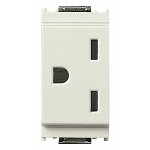 เต้ารับไฟฟ้าแบบอเมริกันสีขาว 2P+T 15A ขนาด 4.1x2.8x5.3 ซม. สำหรับติดผนัง - Product Image 1