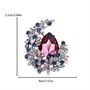 Broche <span class=keywords><strong>demi</strong></span>-<span class=keywords><strong>lune</strong></span> en cristal élégante, accessoire automne-hiver pour pull homme, épinglette polyvalente - Product Image 4