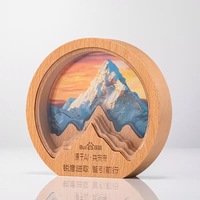 Trophée de cristal de forme ronde cercle personnalisé avec MH-J0564 trophée en bois