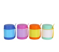 Lonchera Térmica Redonda de Acero Inoxidable de 350 ml para el Regreso a Clases, Diseño Flexible y Ecológico, Incluye Cuchara y Tenedor