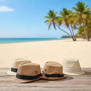 Chapeau pliable en trois parties avec ruban décoratif en paille beige et marron, taille réglable pour hommes et femmes, idéal pour l'été et les activités de plein air - Product Image 2