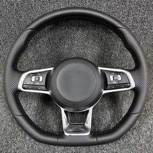 <span class=keywords><strong>Volante</strong></span> <span class=keywords><strong>deportivo</strong></span> para Volkswagen <span class=keywords><strong>VW</strong></span> Golf Mk7 GTI Golf R Polo GTE Passat Jetta <span class=keywords><strong>Volante</strong></span> de cuero negro completo - Product Image 6