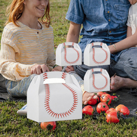 Boîtes d'expédition rectangulaires en papier kraft imprimées offset sur le thème du baseball Bedwina (lot de 12) – Idéales pour les cadeaux d'équipe, les friandises et les fêtes d'anniversaire (vente en gros)