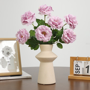 Rose artificielle en soie Huizhen, haute simulation, style minimaliste, pour décoration de mariage et de maison - Product Image 2