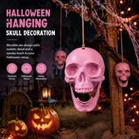 Crânes en plastique personnalisés pour Halloween, ornements suspendus avec mâchoire mobile pour décorations d'Halloween, maison hantée et décoration de fête à domicile