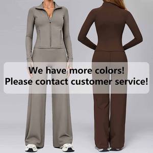 XW-Q075 + qmatching eşleşen hafif popo kaldırma spor giyim Activewear spor uzun kollu tayt atletik kadın Yoga giyim takım - Product Image 6