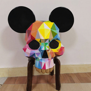 Estatua geométrica de fibra de vidrio con cabeza de <span class=keywords><strong>Mickey</strong></span> <span class=keywords><strong>Mouse</strong></span> para arte para escultura H60cm decoración del hogar y la Oficina - Product Image 1