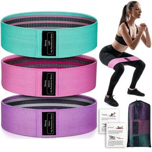 Ensemble de 3 bandes élastiques pour les fesses en tissu de haute qualité, bandes de résistance pour le yoga, l'exercice physique, le fitness, les bandes de résistance pour la salle de sport - Product Image 1