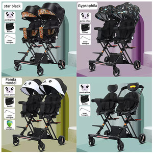 Cochecito de <span class=keywords><strong>gemelos</strong></span> de lujo JXB cochecito doble plegable de paisaje alto con dos cestas fabricante al por mayor Cochecitos de bebé - Product Image 6