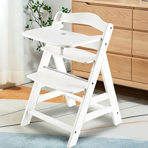Chaise haute bébé en bois réglable 3 en 1 avec plateau et coussin pour les enfants de 6 mois à 10 ans - Product Image 1