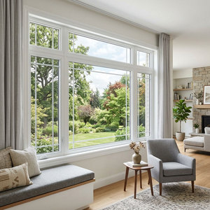 Fenêtres UPVC certifiées et adaptées aux entrepreneurs, modernes, de qualité professionnelle pour maisons, hôtels, villas, <span class=keywords><strong>remplacement</strong></span> et rénovation - Product Image 1