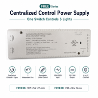 Alimentation électrique pour éclairage de meuble, 110V AC, 12V, 24V, multi-prises AC-DC, pour driver LED et profilé lumineux en plastique FREE36-25