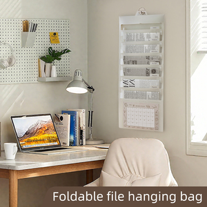 Sac <span class=keywords><strong>de</strong></span> rangement mural A4 pliable pour tutorat, sac suspendu pour <span class=keywords><strong>dossiers</strong></span>, idéal pour l'école et le bureau - Product Image 2