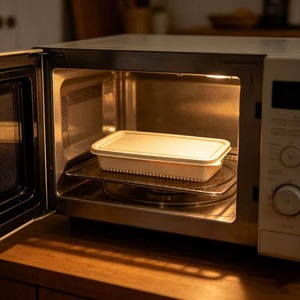 Barquette alimentaire jetable biodégradable compostable 100% fibre de balle de riz <span class=keywords><strong>sans</strong></span> PFAS, utilisable au micro-ondes, pour les fêtes, les gâteaux, les plats à emporter, les sushis - Product Image 3