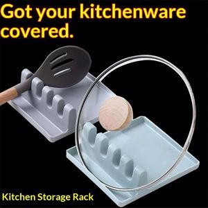 Home Multifunctional Spatula <b>Rack</b> Drainage Design Durable for Kitchen Countertop Lid Spoon Chopstick Utensil Storage <b>Rack</b> - Product Image 3