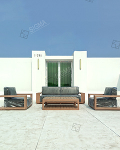 Sofá Minimalista de Teca, Líneas Sencillas, Moderno, para Hogar, Jardín, Boutique, Hotel, Terrazas - Product Image 5