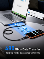 Câble USB C vers USB C 60W, cordon de charge rapide PD, durable et fiable, synchronisation des données 480 Mbps pour Macbook Air, iPad Pro, S24 Ultra