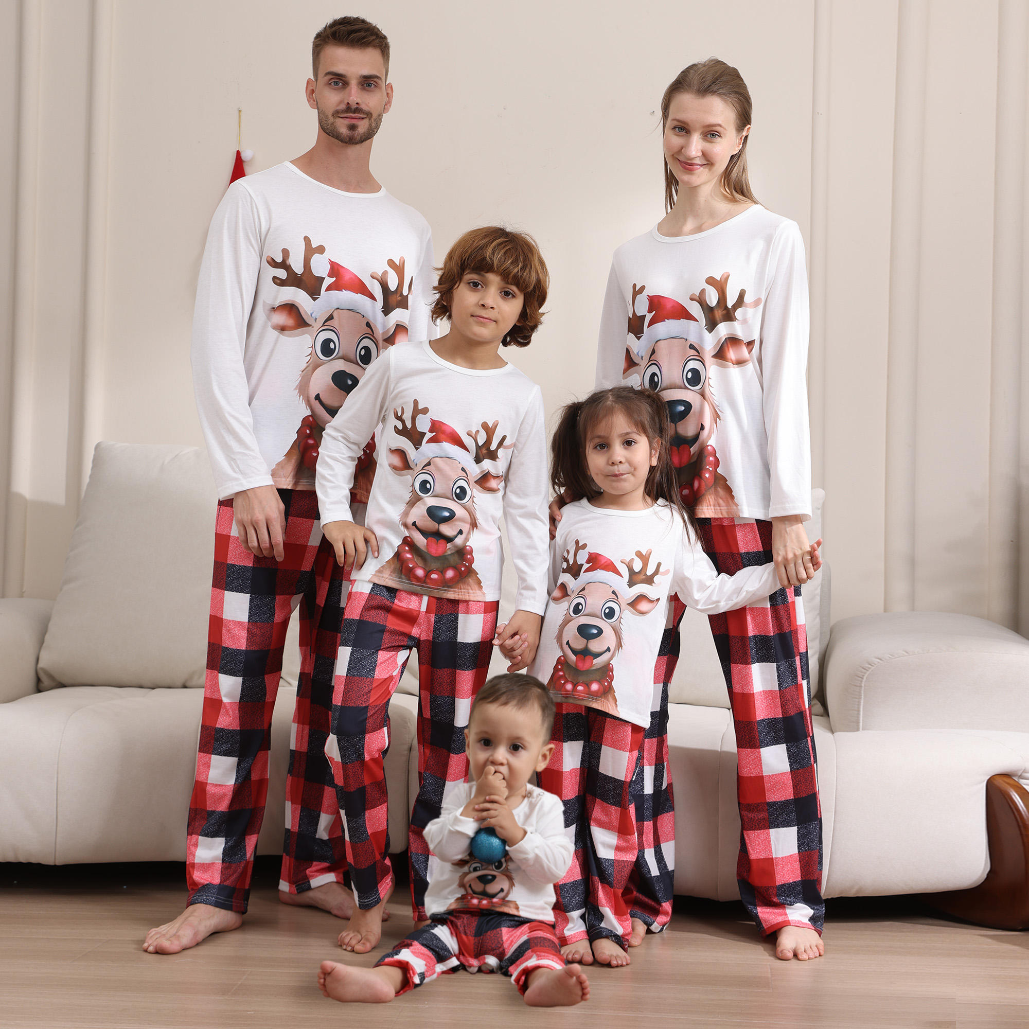 2025 Novo Natal Pijama Roupas Mãe Filha Pai Filho Bebê Combinando - Main Image